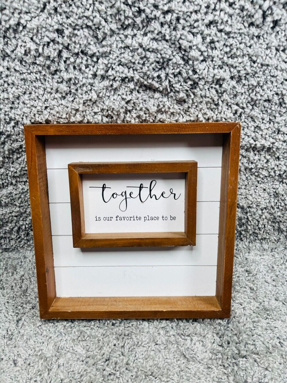 Together Is Our Favorite Place To Be Wooden Framed Sign Wall Decoration 10"X10"